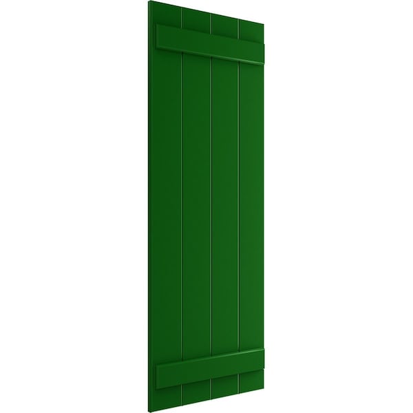 True Fit PVC Four Board Joined Board-n-Batten Shutters, Viridian Green, 21 1/2W X 38H